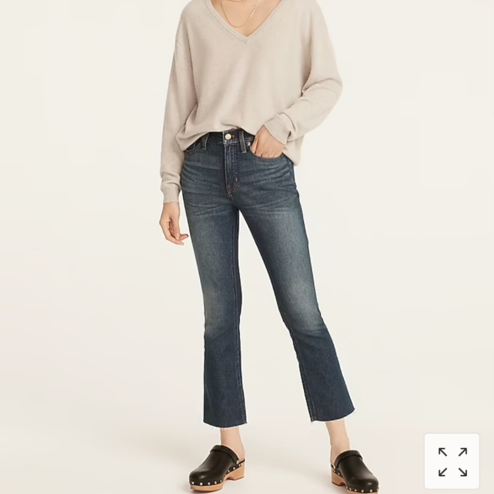 J. CREW 9 Inch mid rise demi boot crop jeans size 26 ,like new, never worn!